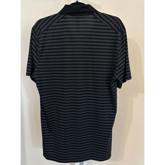 Nike Golf Shirt Dri-FIT Polo Black Gray Striped Short Sleeve Mens Medium M - Picture 6 of 11